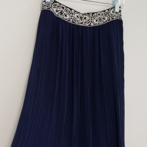 Magic navy blue pleated‎ maxi shirt